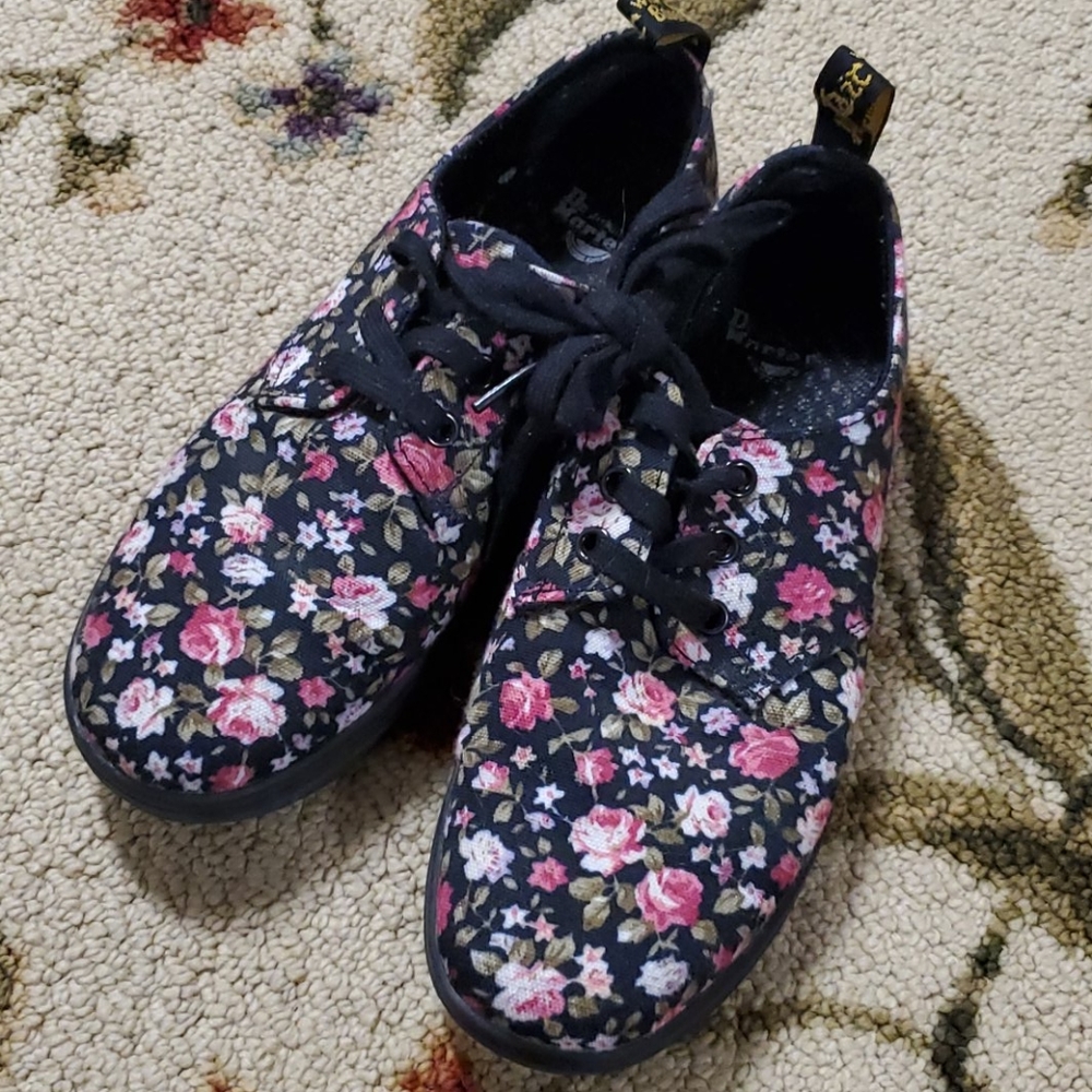 Floral canvas dr. Martens